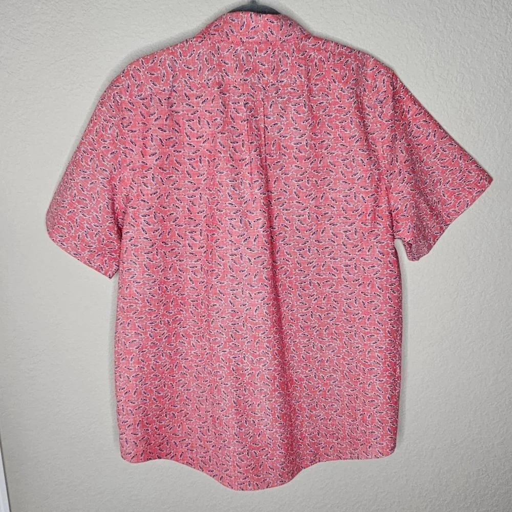 Vineyard Vines Slim Fit Murray Shirt Men's Size L Novelty Fish Pattern Colorful